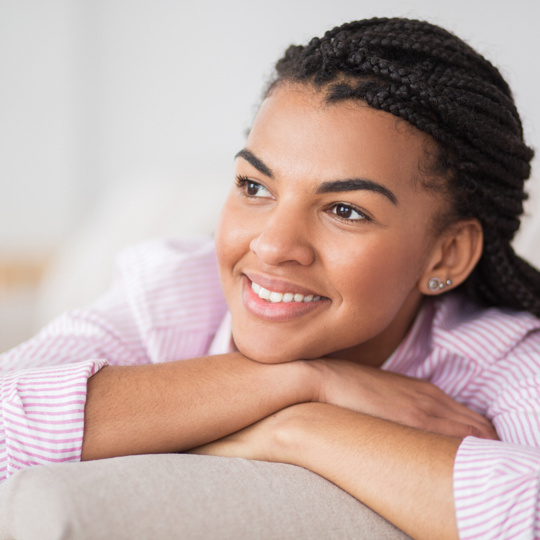 happy girl feeling more certain about life after pandemic